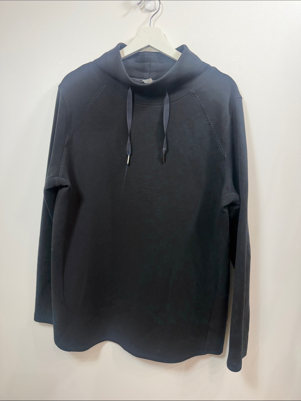SPANX Air Essentials Got Ya Covered black pullover cowl neck sweatshirt size XL